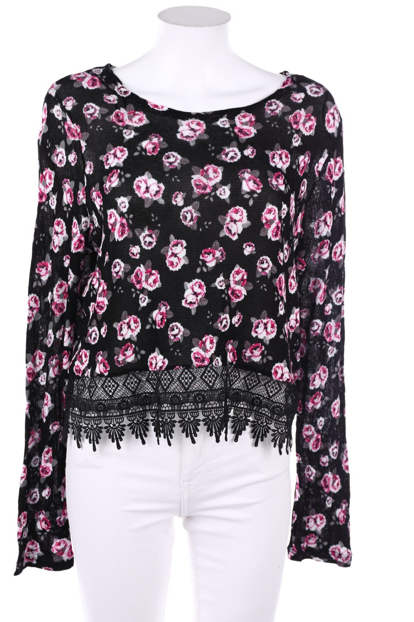 H&M DIVIDED - Print-Bluse mit Spitze - M