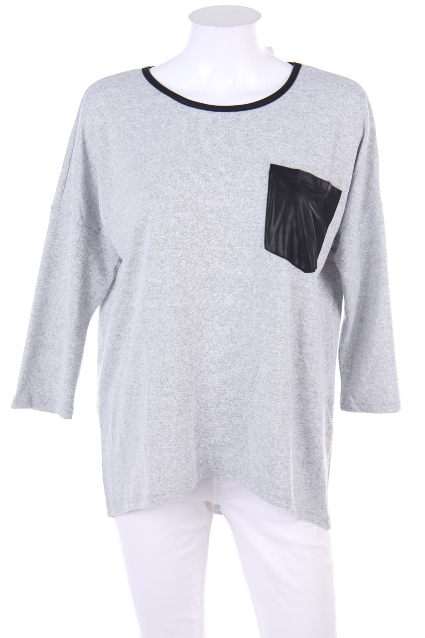 VERO MODA - 3/4-Arm-Shirt mit Kunstleder-Details - S