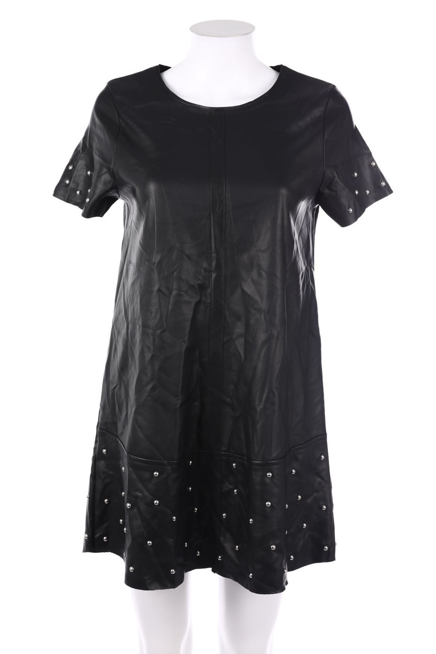 ZARA TRF - Faux Leather-dress with Studs - S