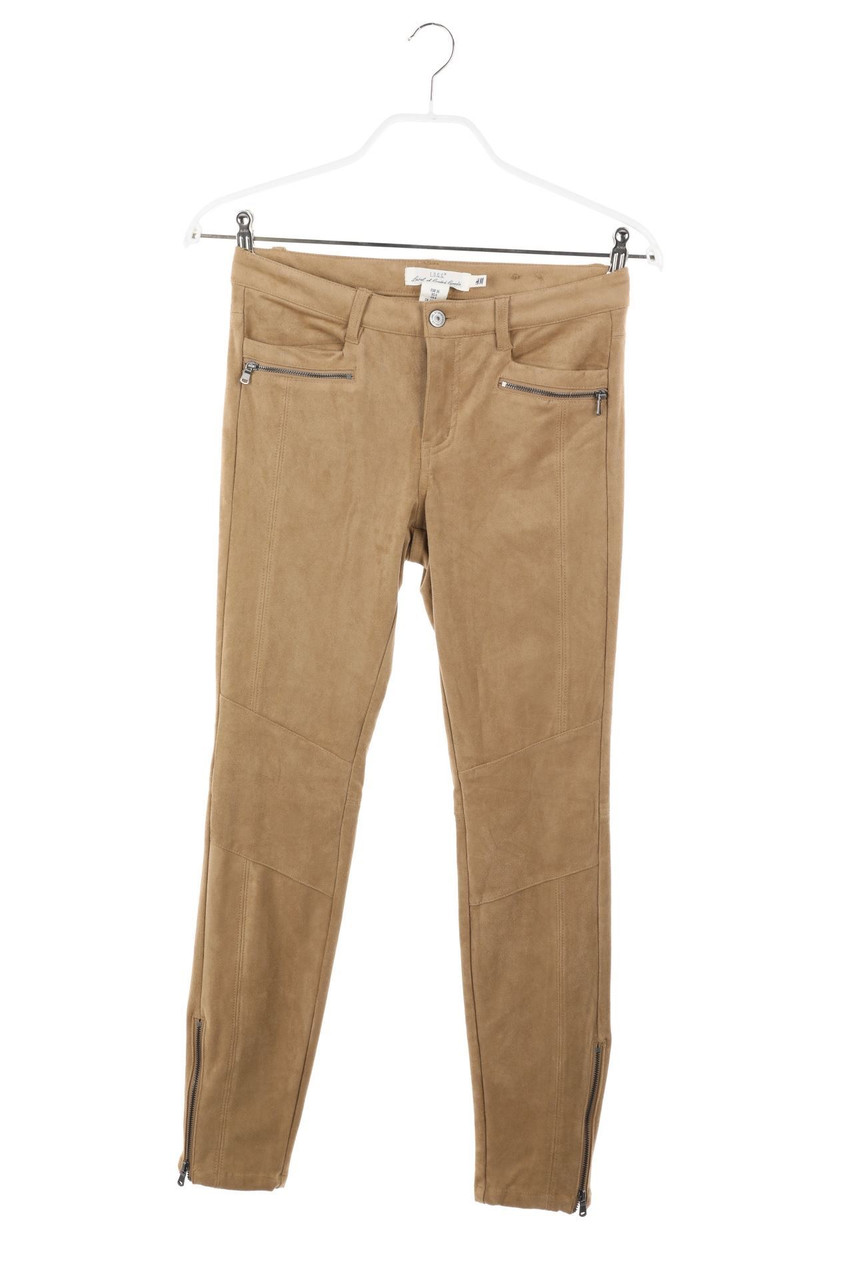 H&M LOGG - Kunstleder-Hose mit Reißverschluss - D 36