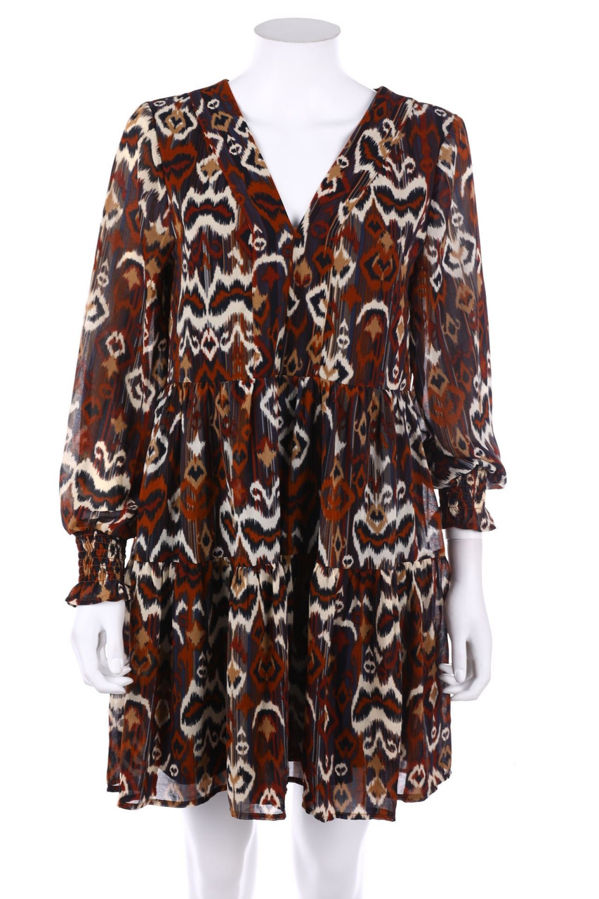 ONLY - Tunikakleid mit Smok-Details mit Ethno-Print - S