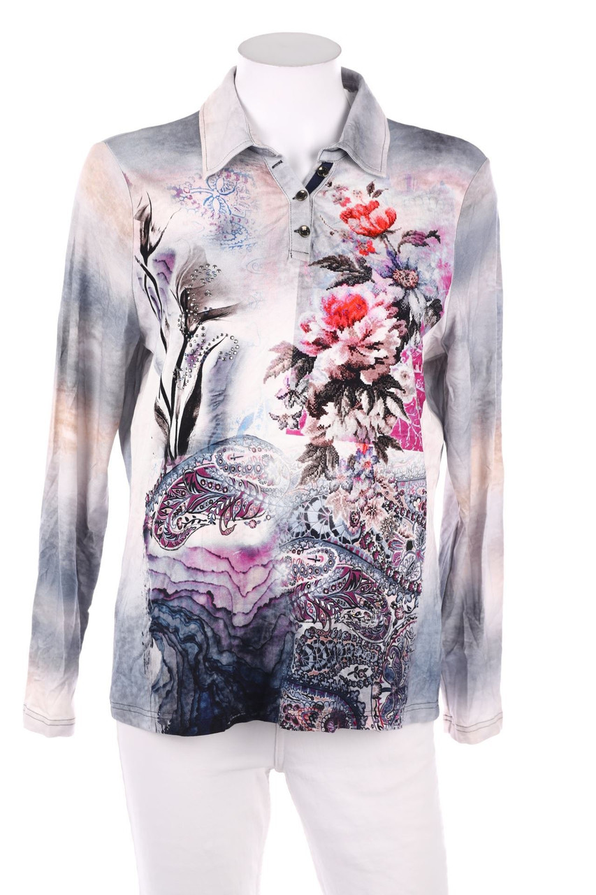 Lucia - Longsleeve-Shirt mit Strass-Steinen - D 40