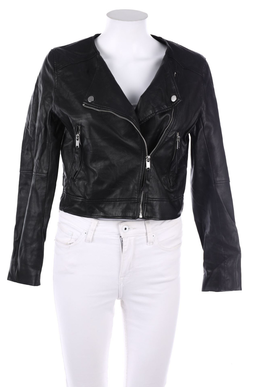 H&M - Kunstlederjacke mit asymmetrischem Schnitt - D 38
