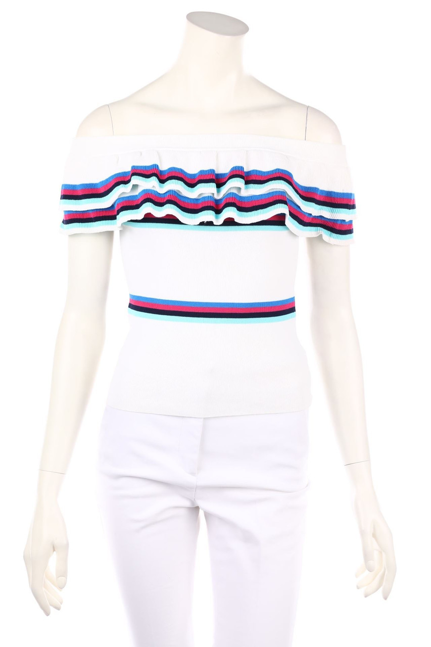 CLAUDIE PIERLOT - Carmen-Strick-Top mit Volants - D 34