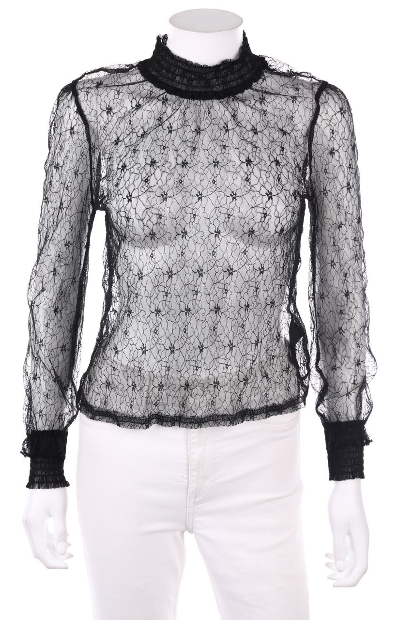 H&M DIVIDED - Mesh-Bluse mit floralem Muster - D 32