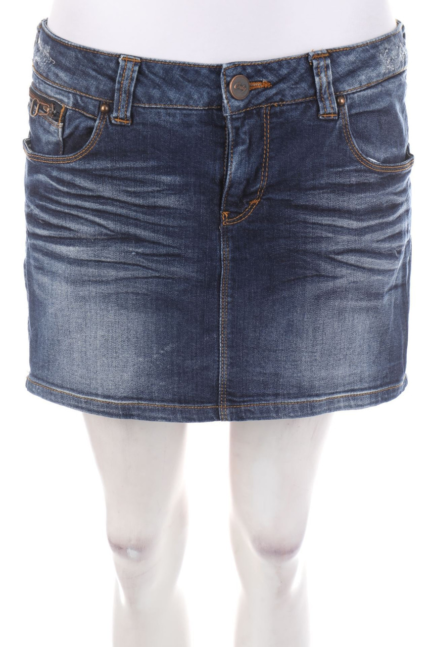 ONLY - Mini-Jeansrock im Destroyed Look - D 38