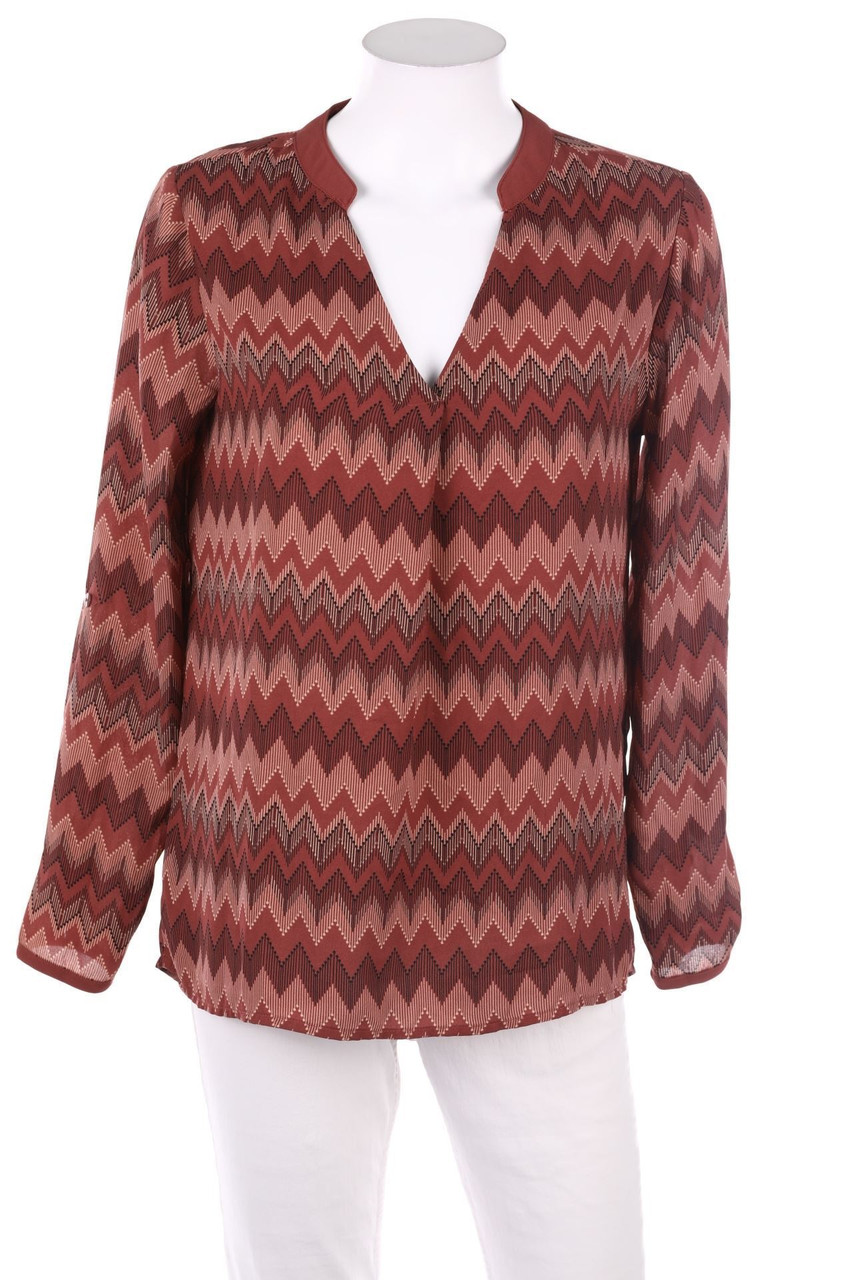 AMISU - Print-Bluse mit Krempel-Ärmeln - XS