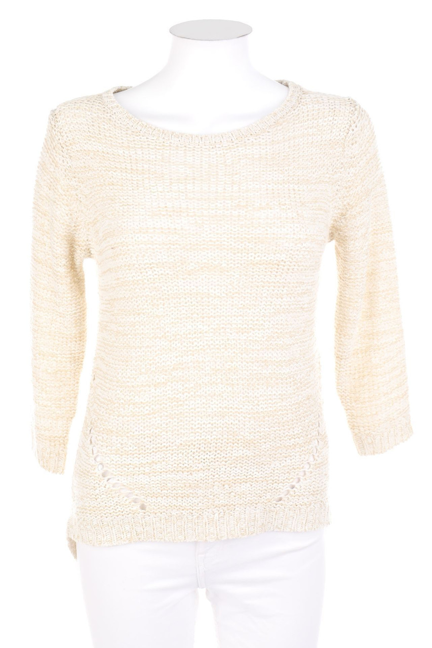 Forever - Strick-Pullover mit Lochstrick-Details - S