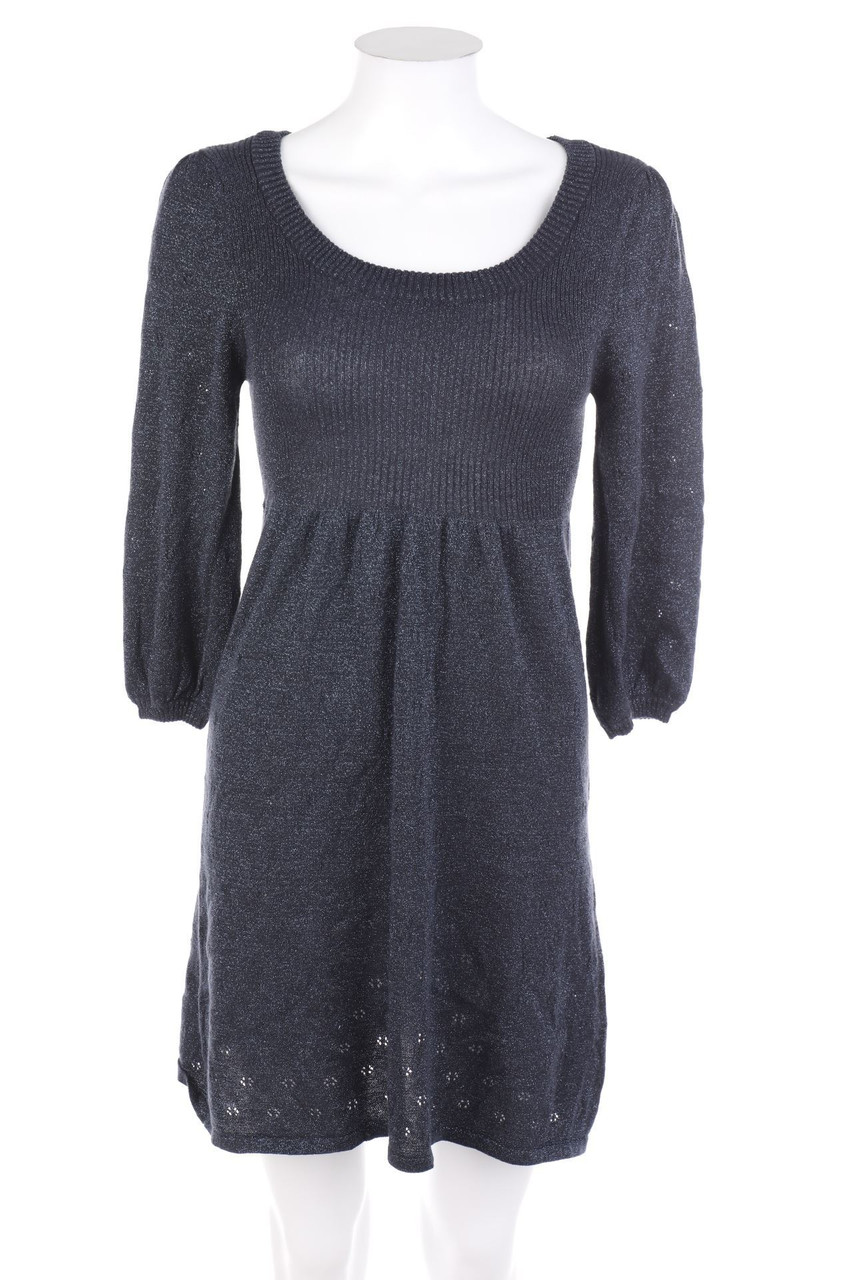 H&M - Glitzer-Strickkleid mit Lochstrick-Details - S