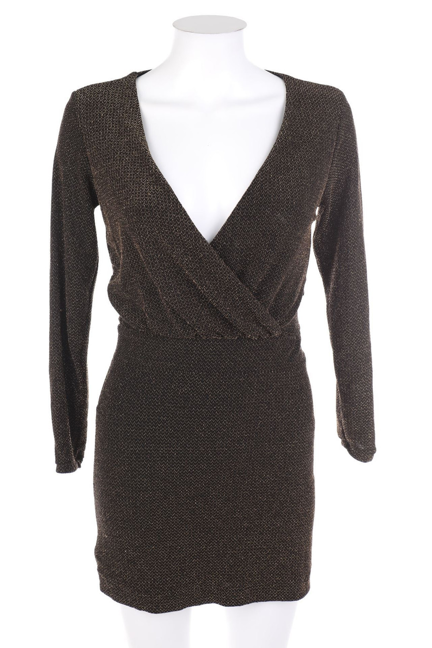 MANGO - Glitzer-Party-Kleid mit Zickzack-Muster - XS
