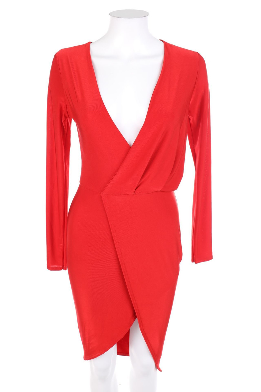 MISSGUIDED - Cocktail Dress with Wrap-Effect with Slit - D 34