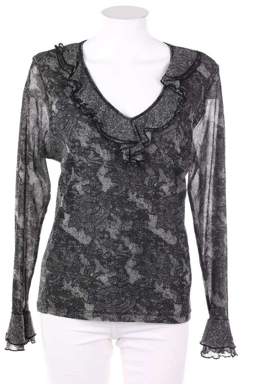 passport. - Rüschen-Bluse mit Schnürung aus Mesh - D 44