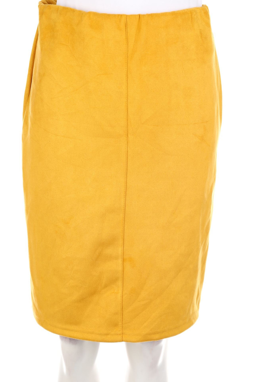 zebra - Faux Leather-Skirt with Elastic Band - M