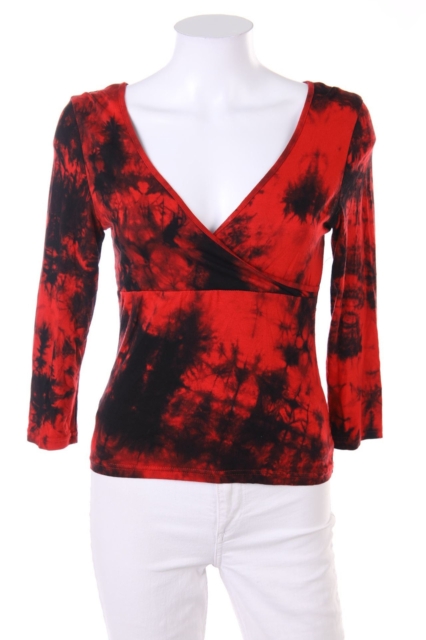 TALLY WEiJL - BatikBlouse with 3/4 Sleeve with Wrap-Effect - M