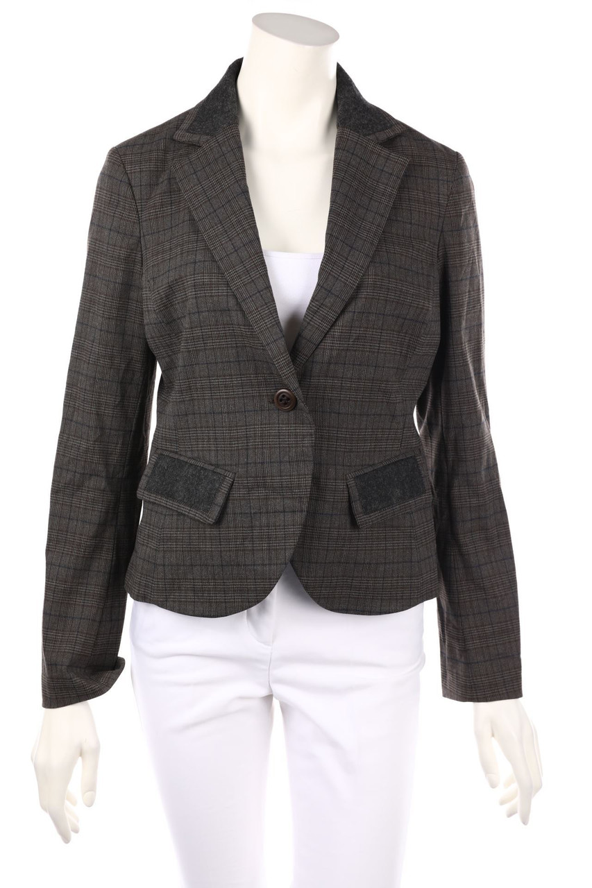 manoukian - Checked Blazer With Revers Collar - D 36