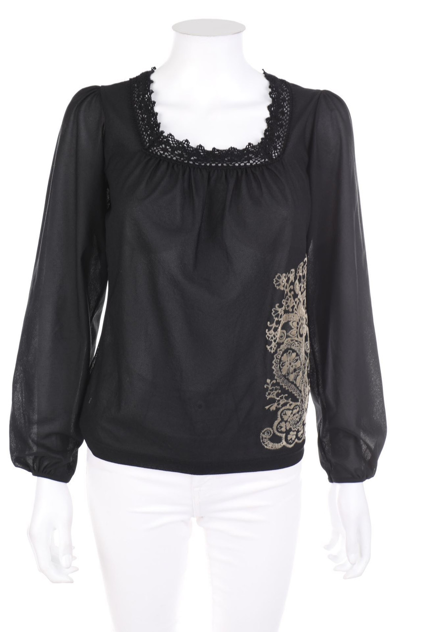 ZABAIONE - Bluse mit Flock-Print - S