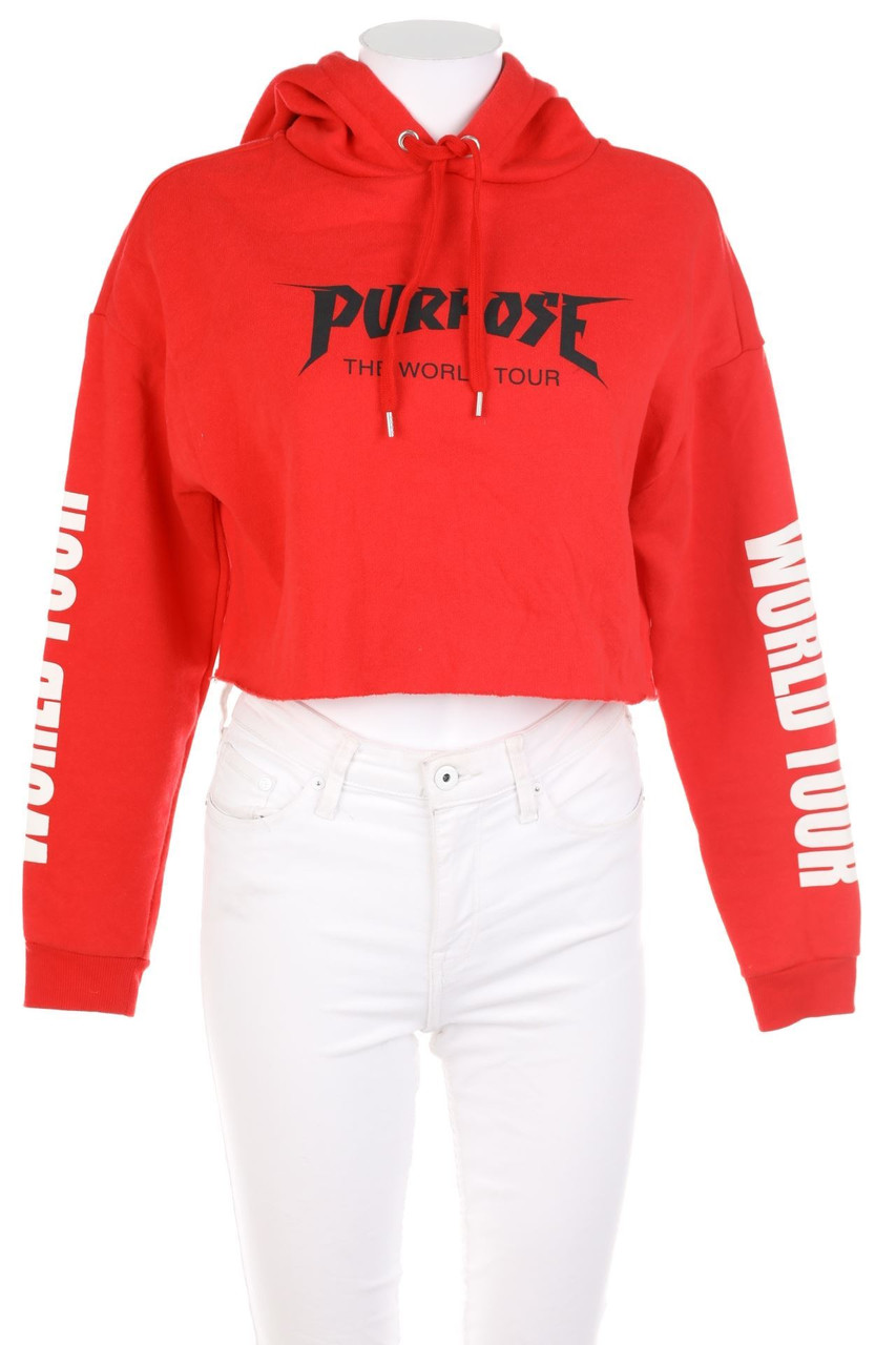 H&M DIVIDED - Cropped-Kapuzen-Pullover mit Print - S