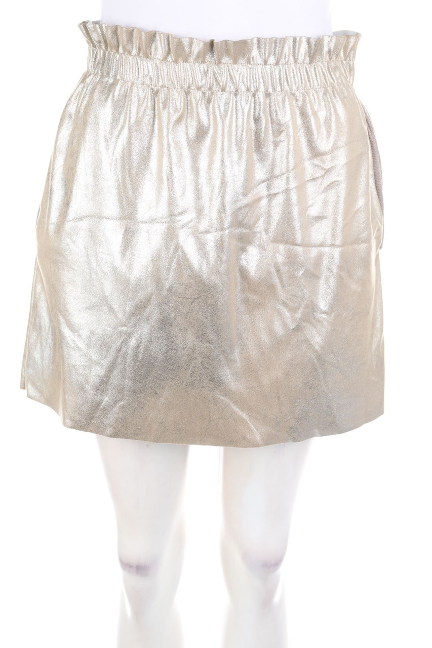 ZARA - faux leather mini-skirt with Metallic Effect - S