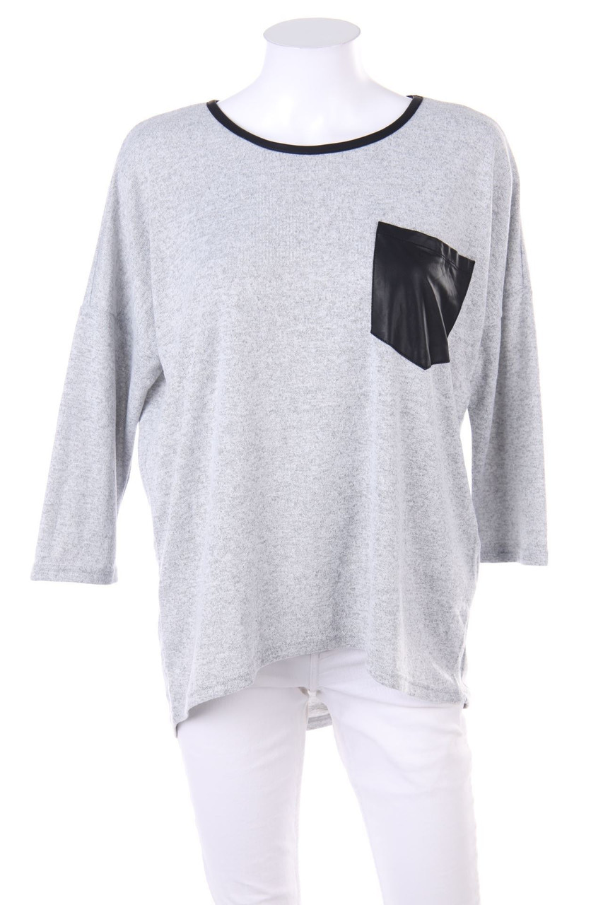 VERO MODA - 3/4-Arm-Shirt mit Kunstleder-Details - M
