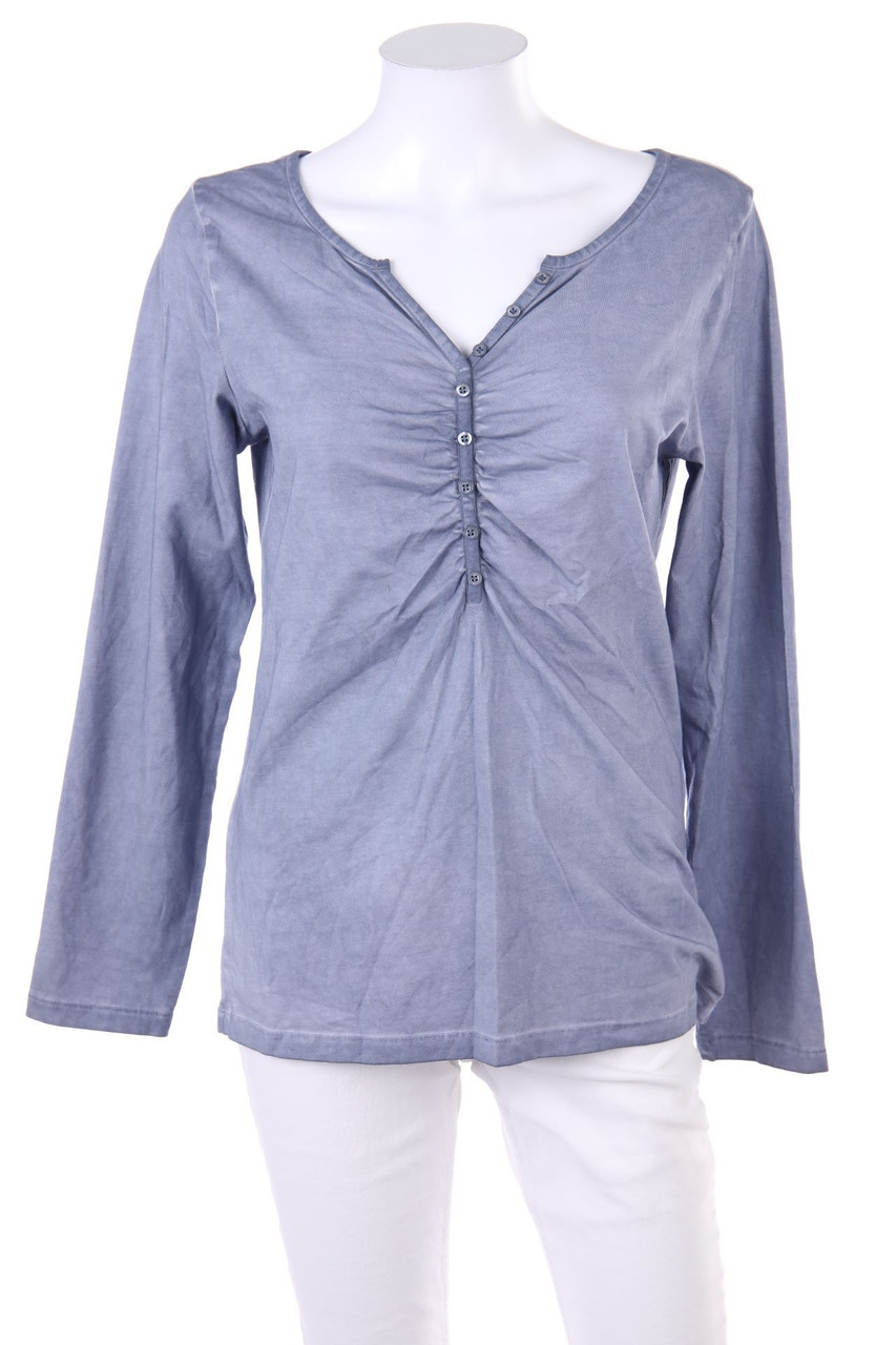 Aproductz - Garment Dyed-Longsleeve-Shirt with Ruffles - D 36