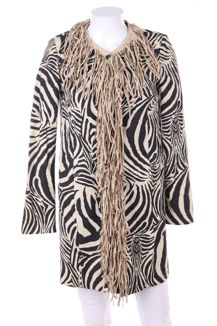 ashley brooke - Mantel mit Animal-Print mit Fransen - D 36-38