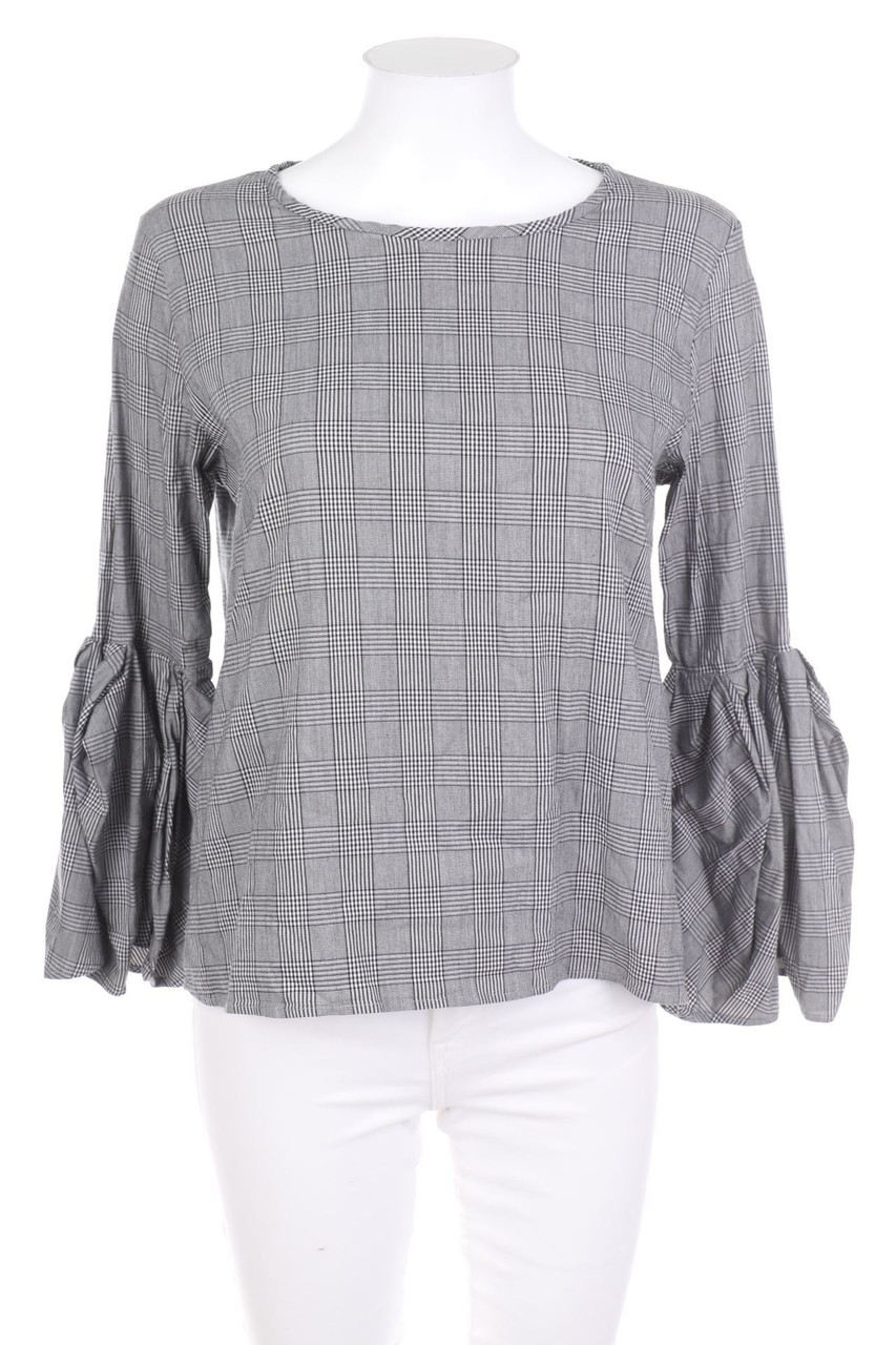 ZARA - Brit Style-Bluse mit Trompetenärmeln - M