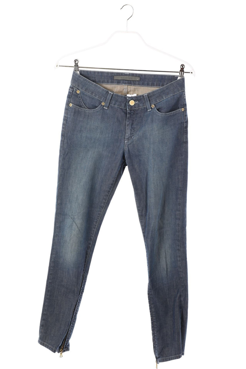 SUPERFINE - Used Look Skinny-Jeans mit Zipper - W28