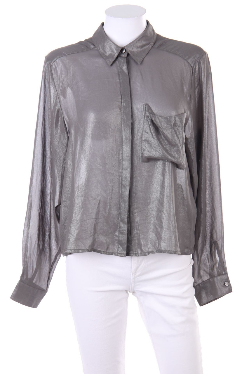 H&M - Clean Chic-Hemd-Bluse mit Metallic-Effekt - D 38