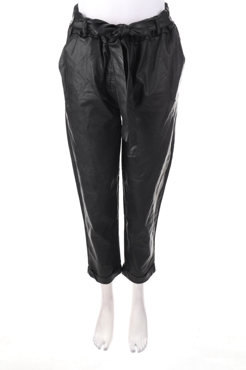 zebra - Paperbag Faux Leather Pants - L