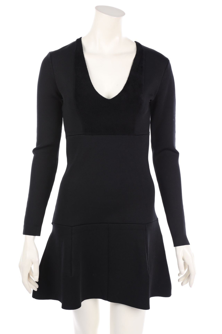 ISSA - Cocktail Dress with Deep Plunge Neckline - M