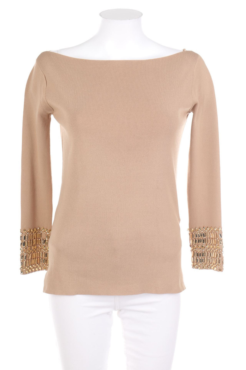 Zara Knit - Strick-Pullover mit Schmuckstein-Applikation - S