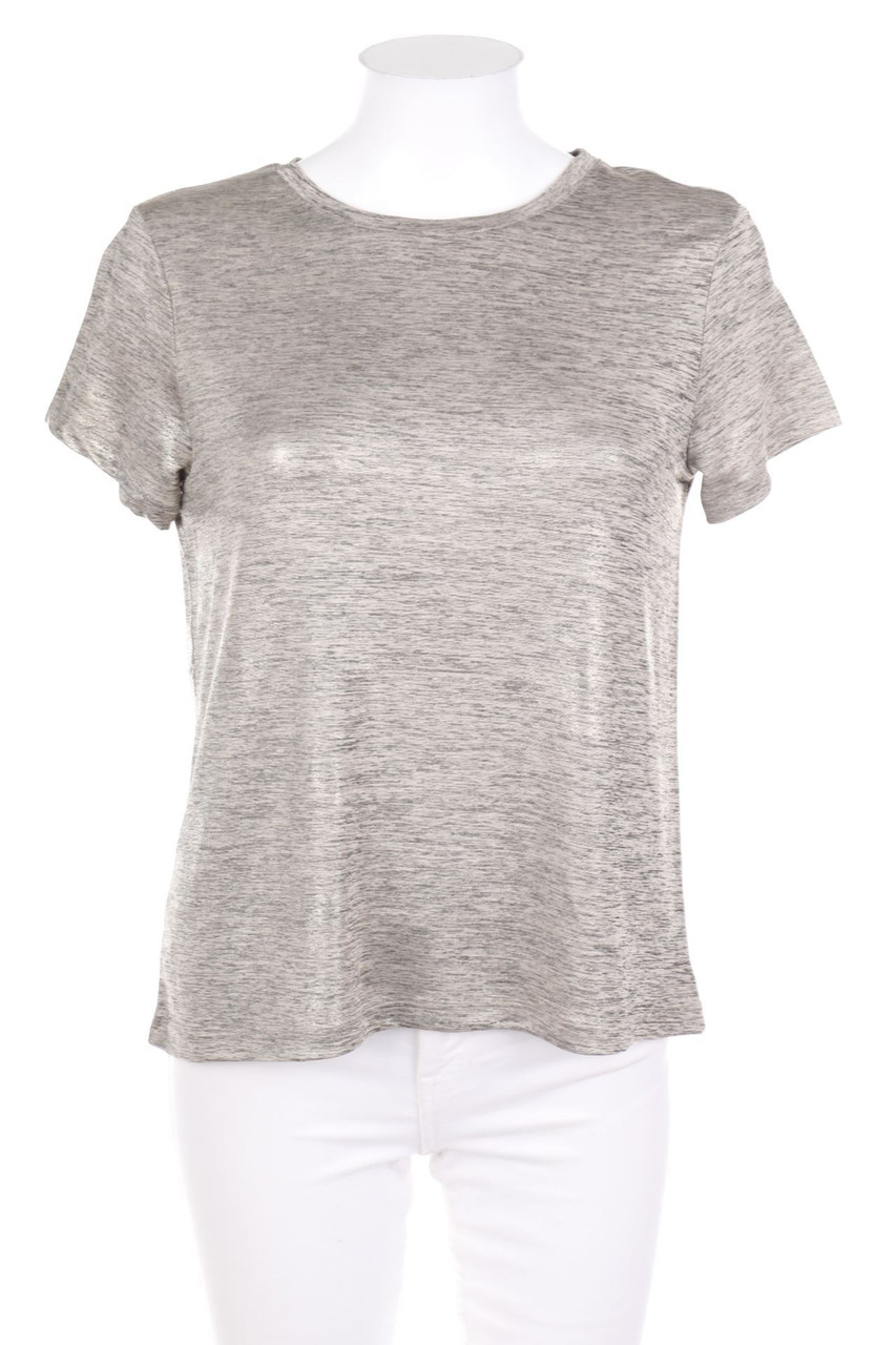 No Label - Shortsleeve-Shirt with Metallic Effect - S