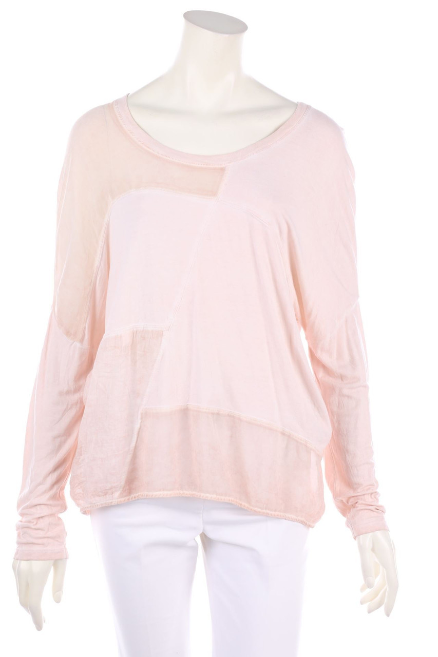 rich & royal - Garment Dyed-Batwing Shirt, Patchwork Style - XL