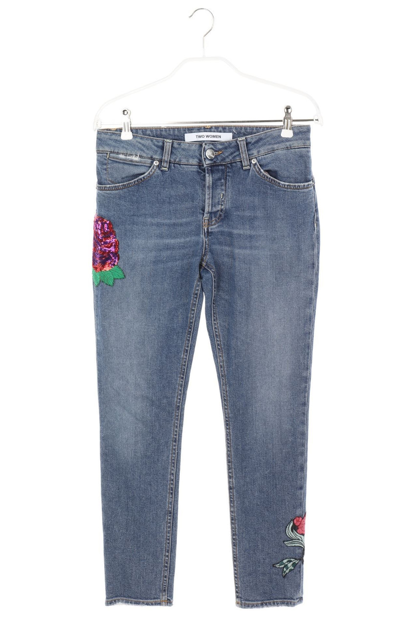 TWO WOMEN TWO MEN - Skinny-Jeans mit Patches - W28
