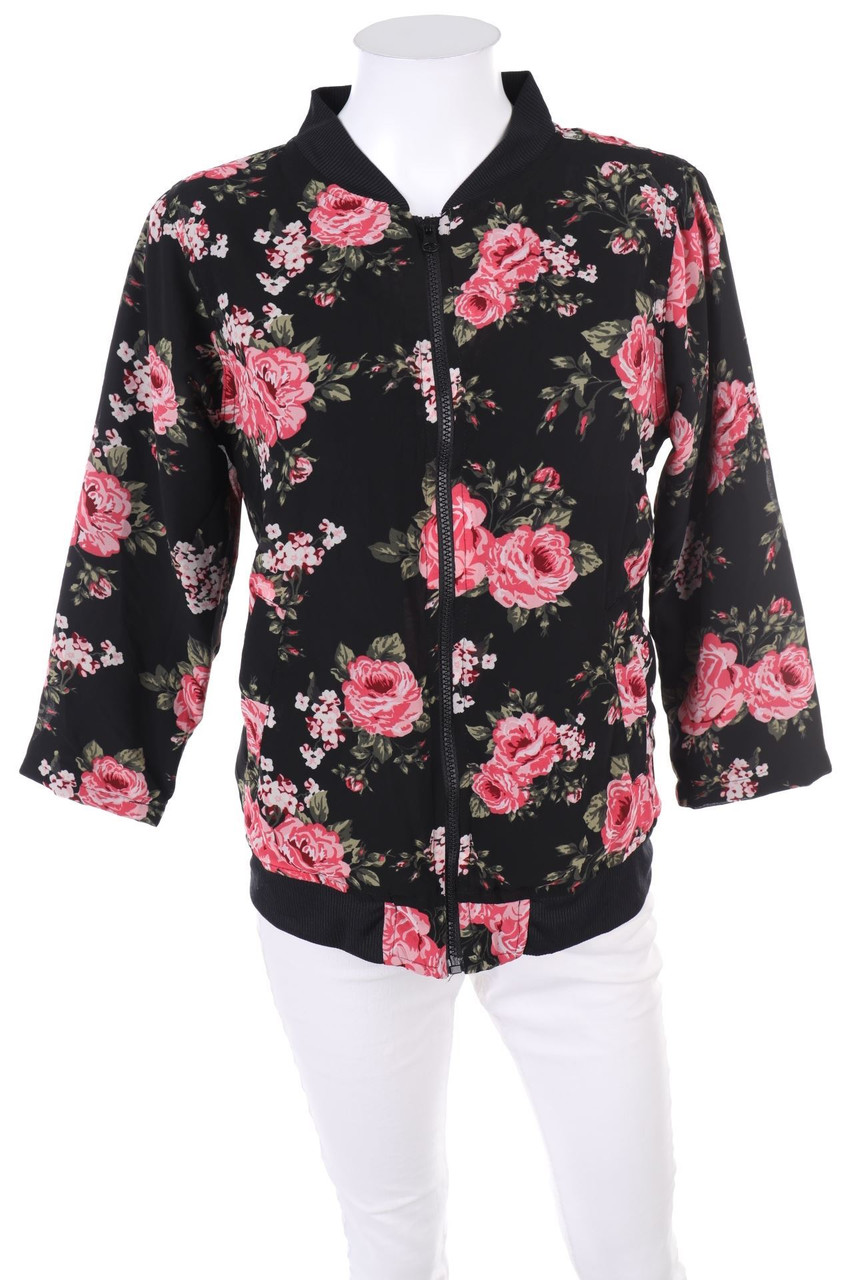 ElleNor - Blouson-Jacke mit Blumen-Print - M