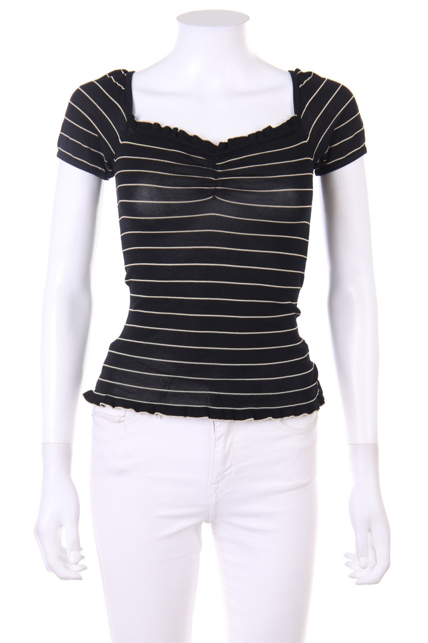 MAX&Co. tricot - Stripe Shortsleeve-Shirt with Volants - S