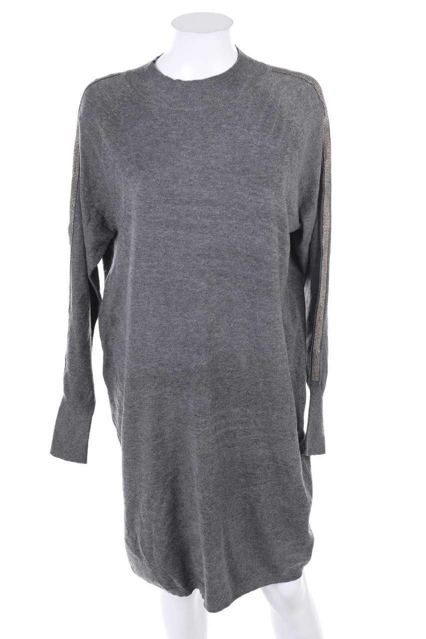 No Label - Midi-Knit Dress with Jewelry Stones - D 40-42