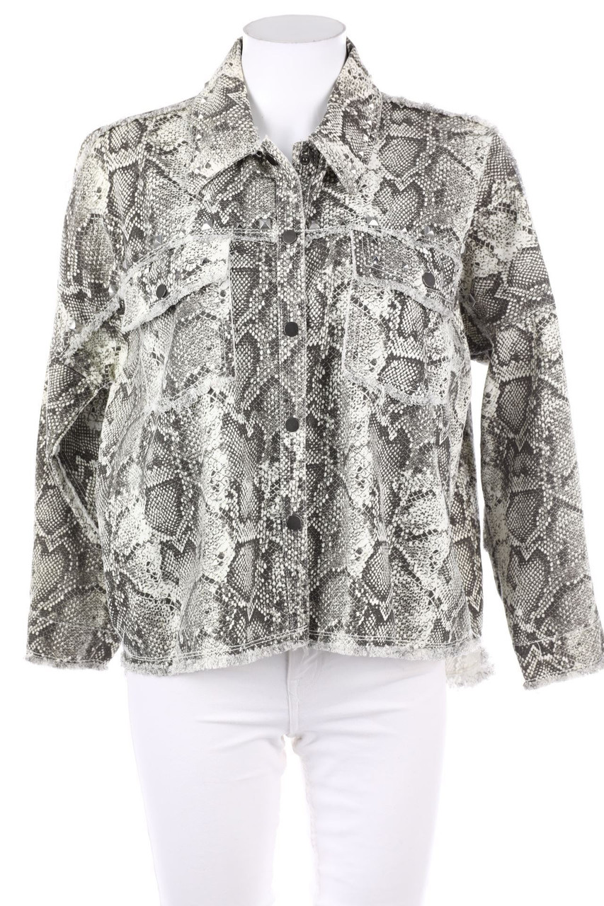 ZARA - Print-Jeans-Jacke mit Nieten - S