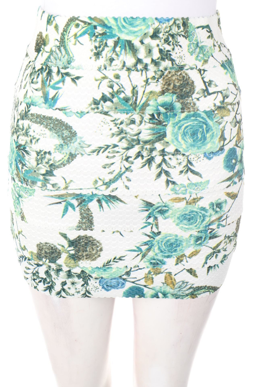 TOUT FEU TOUT FEMME - Stretch-Rock mit Blumen-Print - S