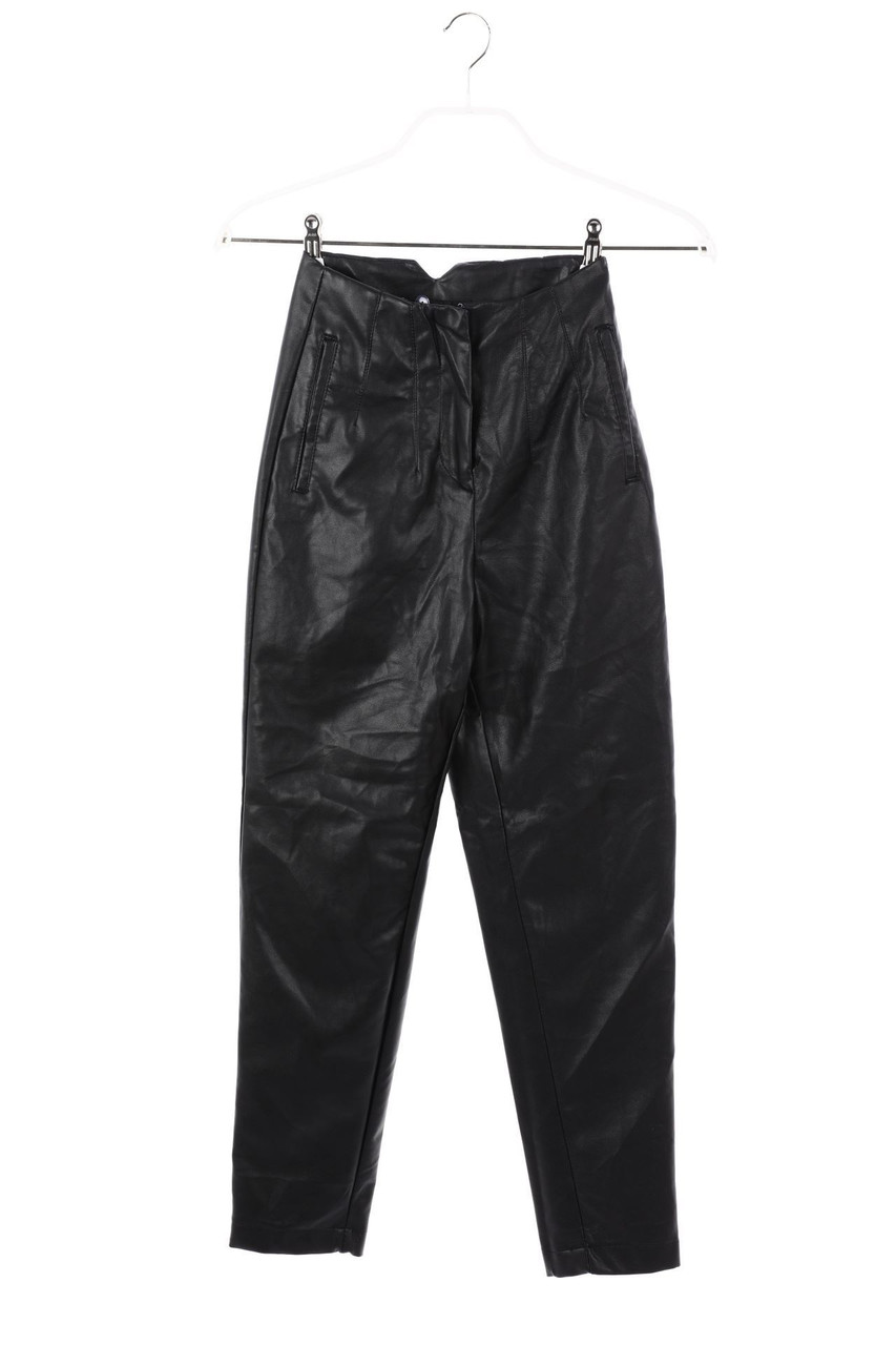 AMISU - High Waist-Kunstleder-Hose - D 32