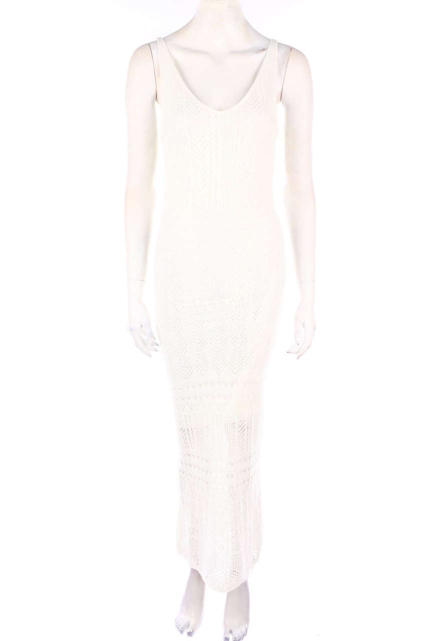 No Label - Boho-Maxi Dress, Open Knit - D 36-38