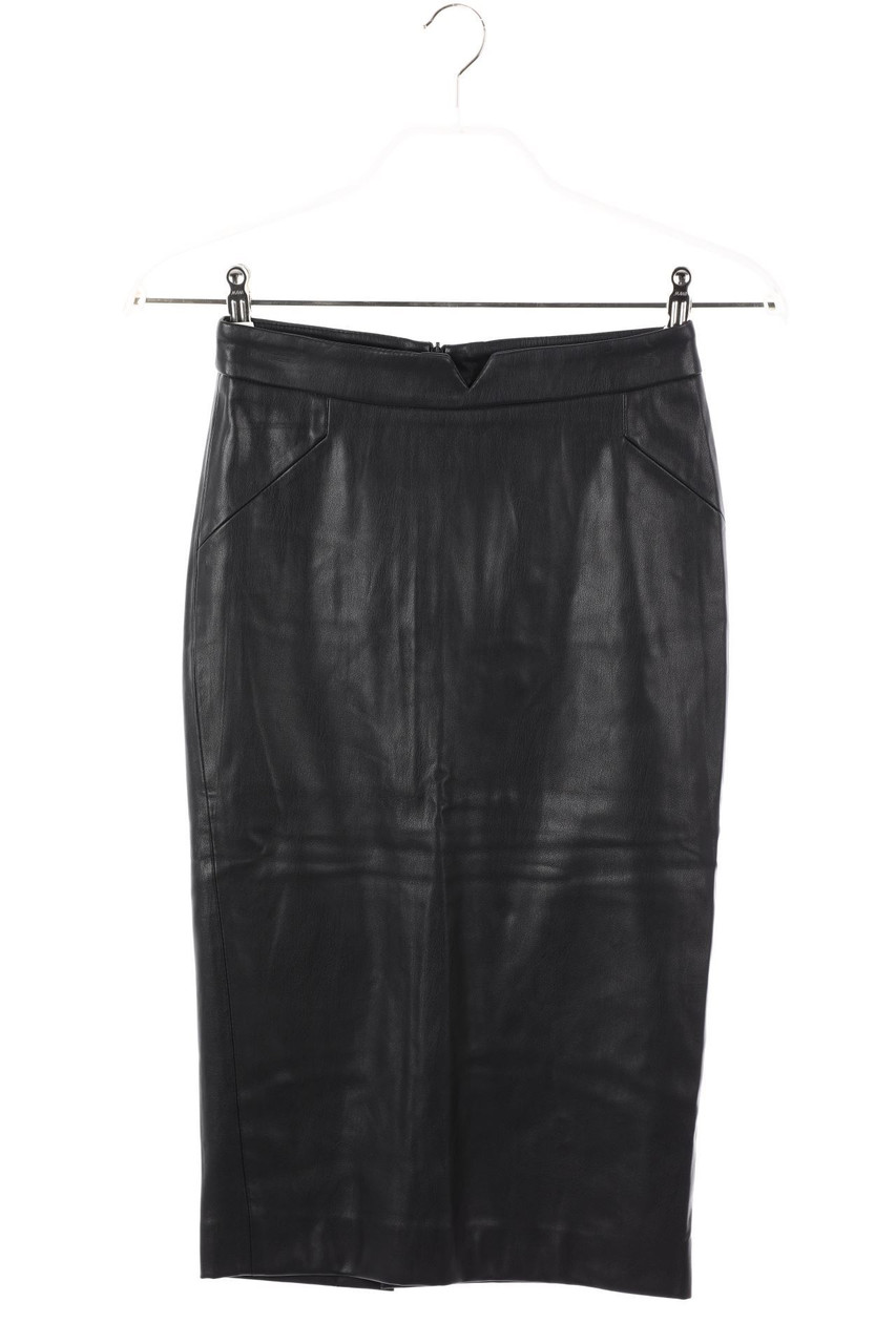 ZARA - Faux Leather-Skirt with Slit - XS