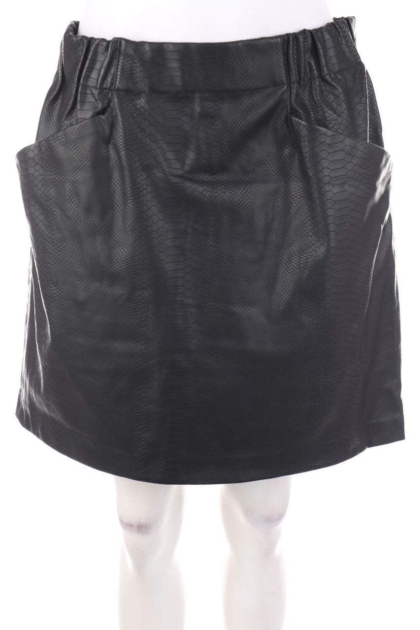 promod - Faux Leather-Mini-Rock mit Animal-Print - M