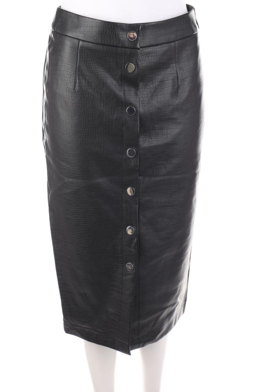 CAMAÏEU - Midi-Faux Leather-Rock mit Animal-Print - M