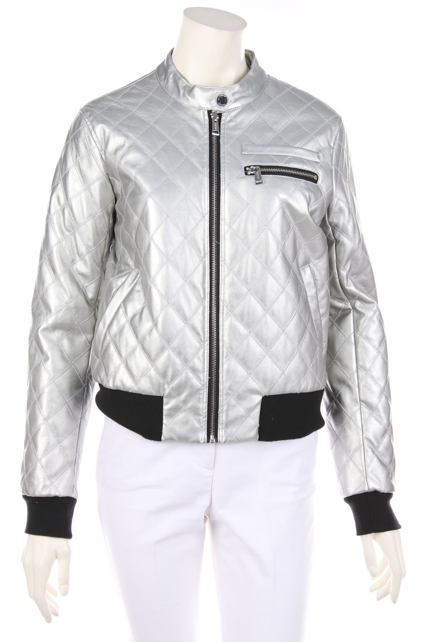GUESS - Kunstlederjacke mit Metallic-Effekt - S