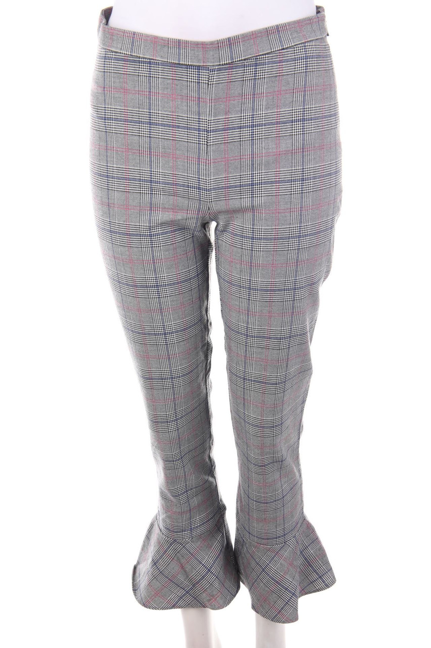 AMISU - Checked Pants with Volants - D 36