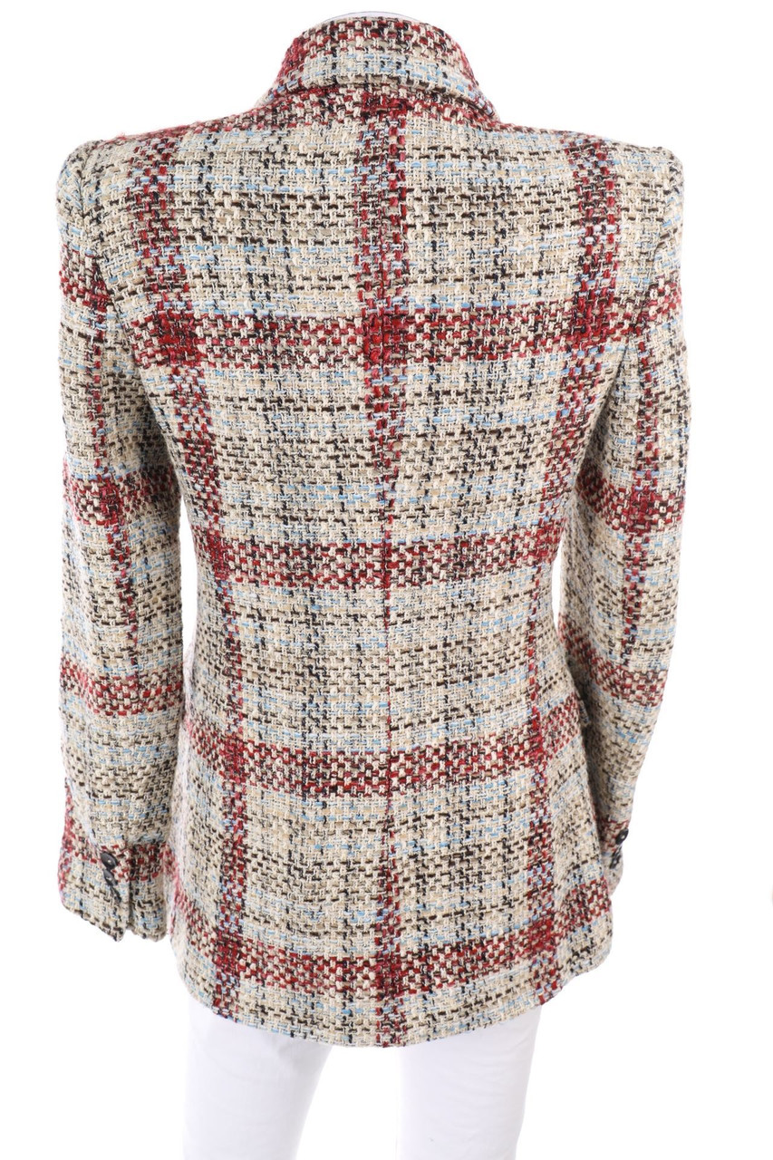 Karo Blazer Blazer Kariert Zara Blazer Jacke Rot Schwarz Kariert