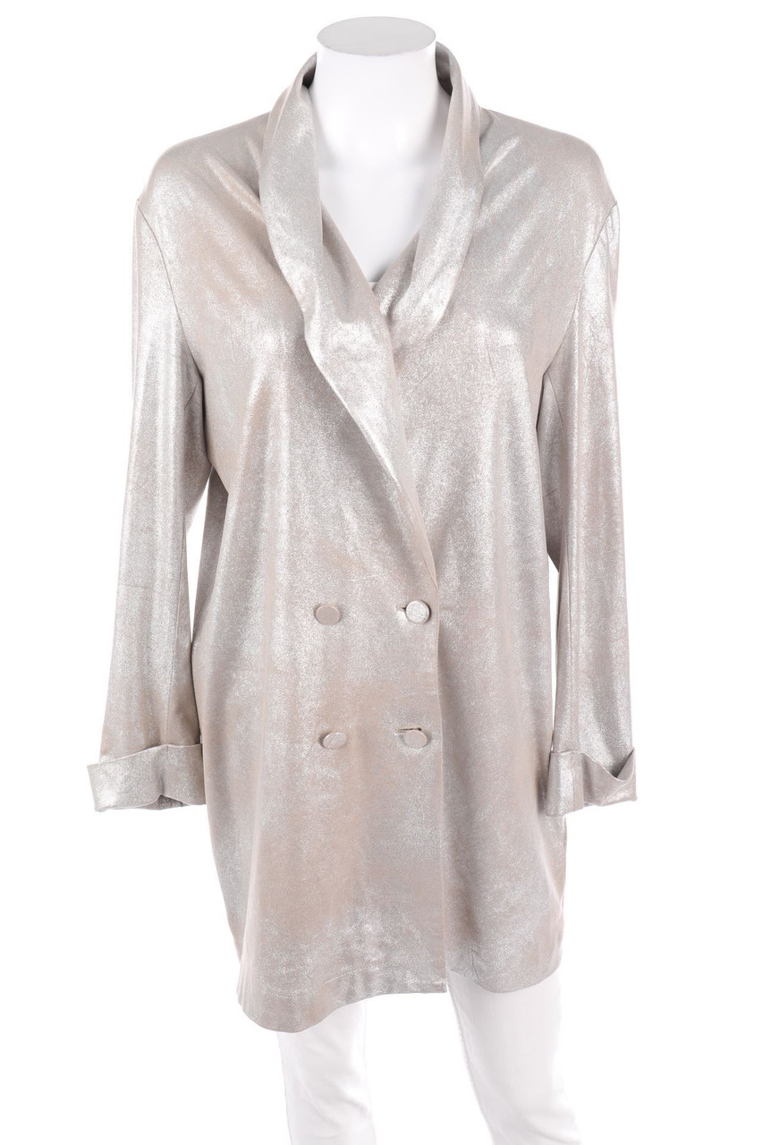 ZARA - Jersey-Blazer mit Metallic-Effekt - M