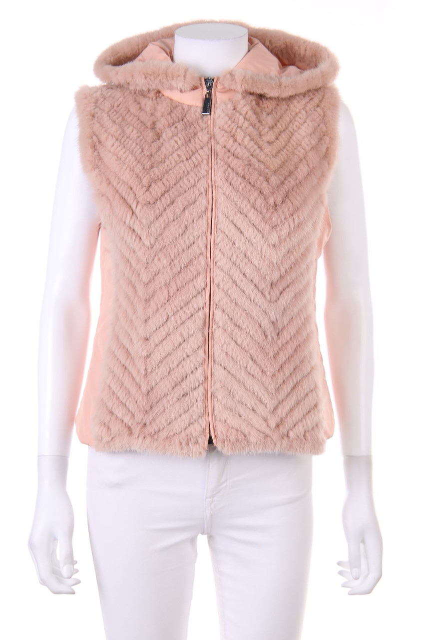 MAX&MOI - Pelz-Weste mit Kapuze - D 34
