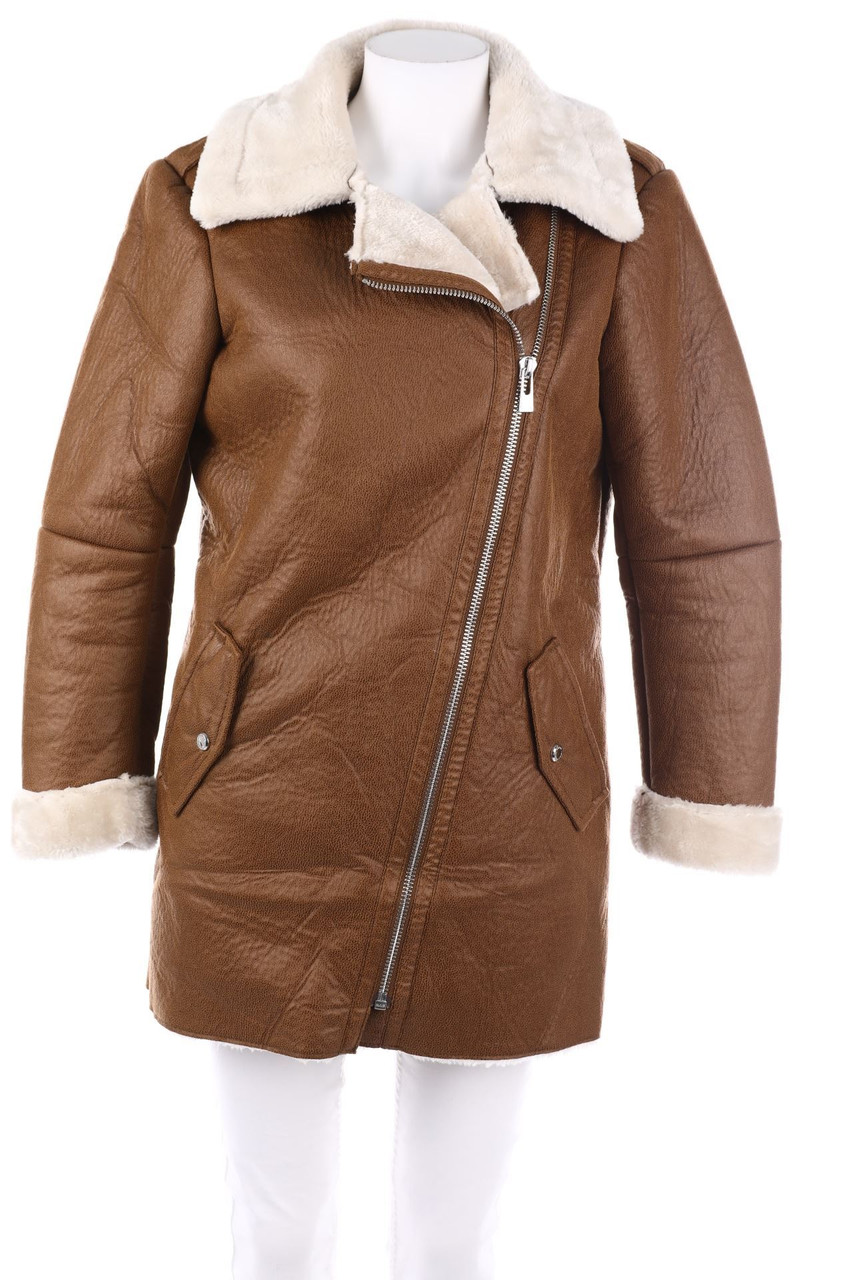 MORGAN - Faux Shearling-Jacke mit asymmetrischem Schnitt - D 34